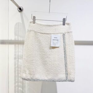 Authentic Chanel Cream Tweed Mini Skirt
